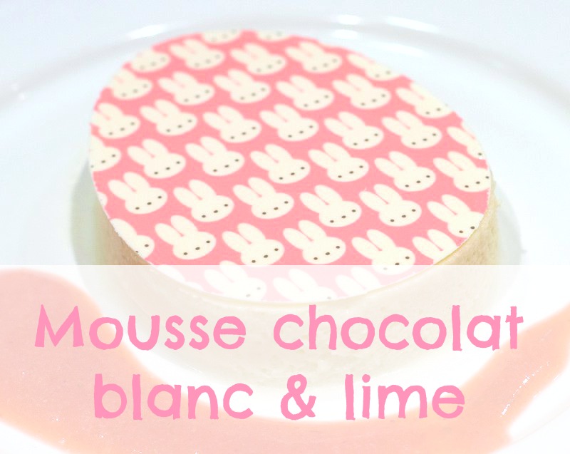 Mousse au chocolat blanc et lime en forme d'oeuf de Pâques avec coulis aux fraises wooloo