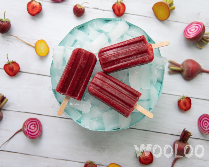 délicieux popsicles maison santé aux fraises du québec et aux betteraves