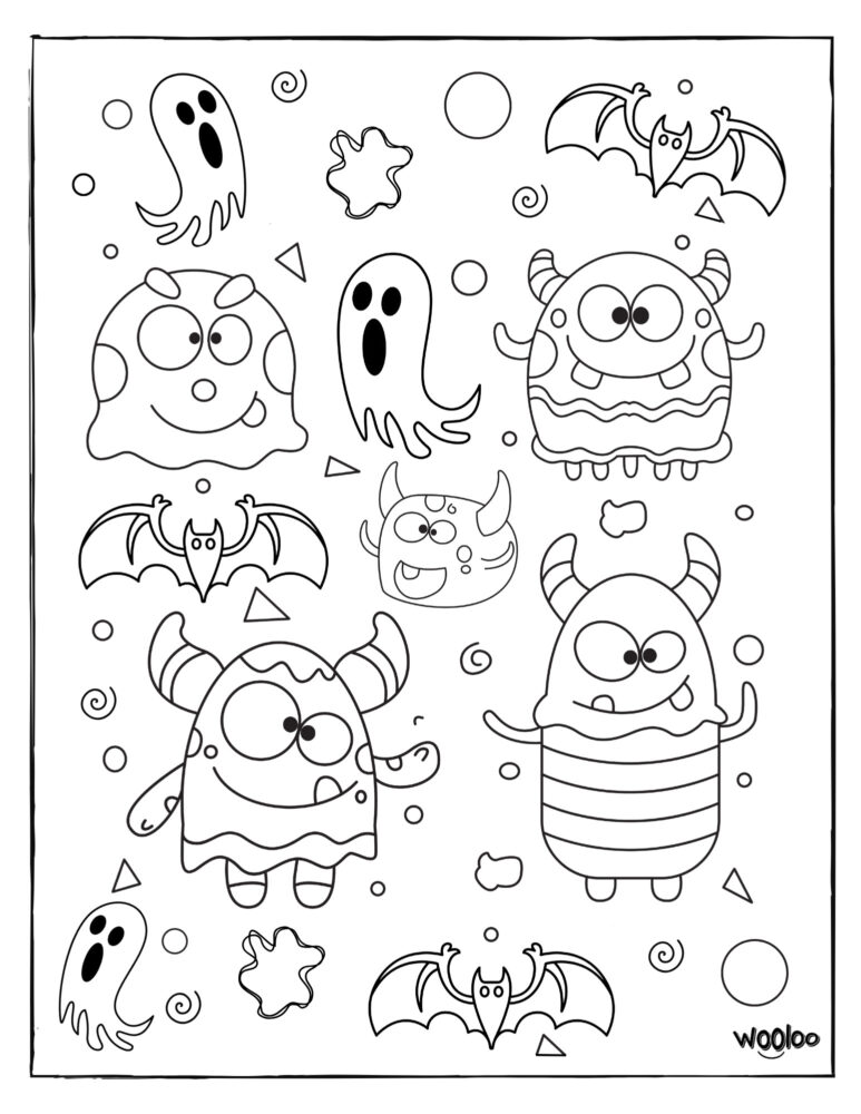 coloriage- Dessin de monstres à colorier-halloween-wooloo